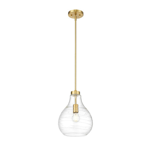 Z-Lite Bon Air 1 Light 10" Pendant, Modern Gold/Clear