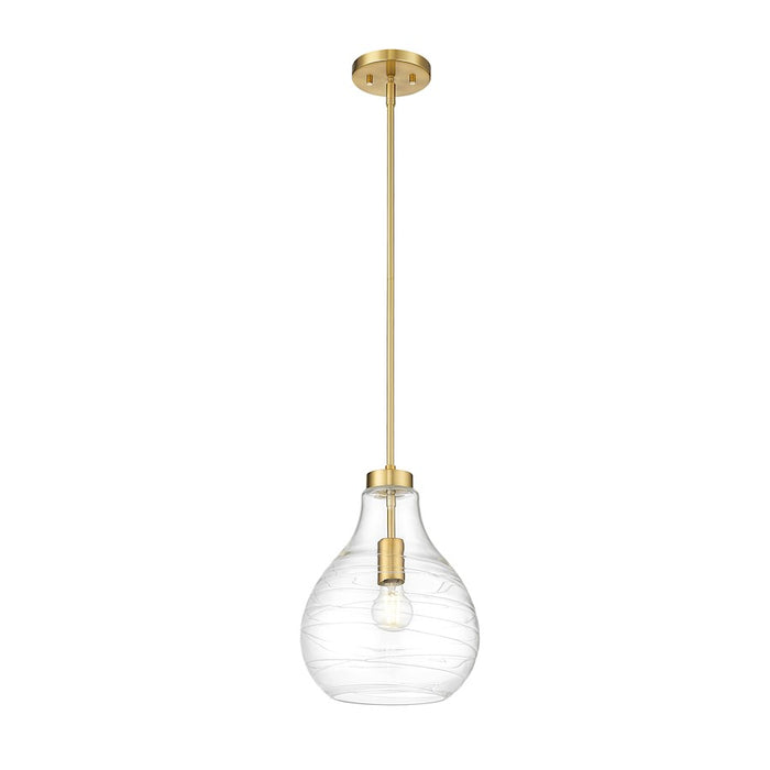 Z-Lite Bon Air 1 Light 10" Pendant, Modern Gold/Clear