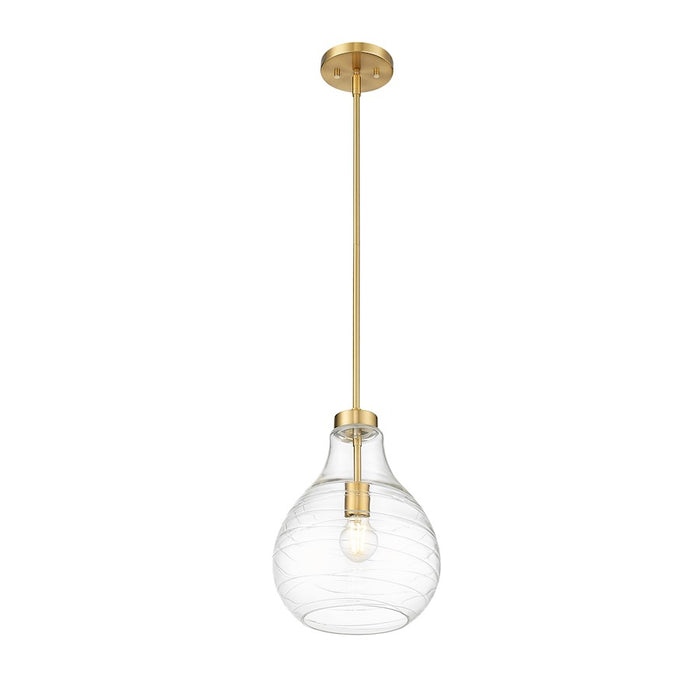 Z-Lite Bon Air 1 Light 10" Pendant, Modern Gold/Clear