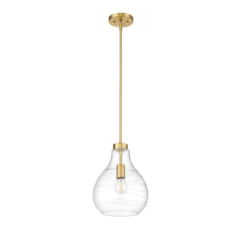 Z-Lite Bon Air 1 Light 10" Pendant, Modern Gold/Clear
