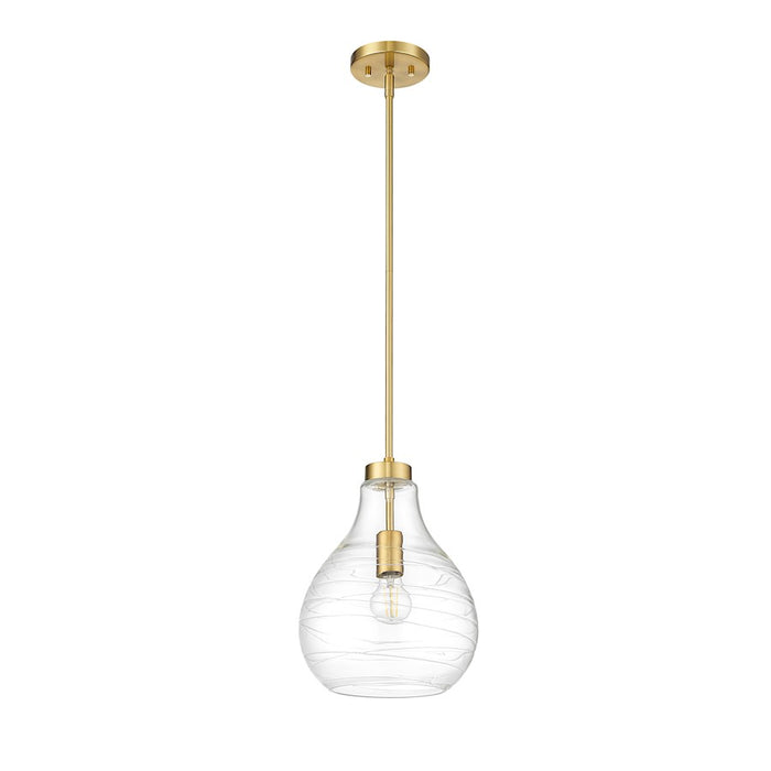 Z-Lite Bon Air 1 Light 10" Pendant, Modern Gold/Clear