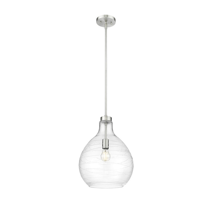 Z-Lite Bon Air 1 Light 13" Pendant, Brushed Nickel/Clear