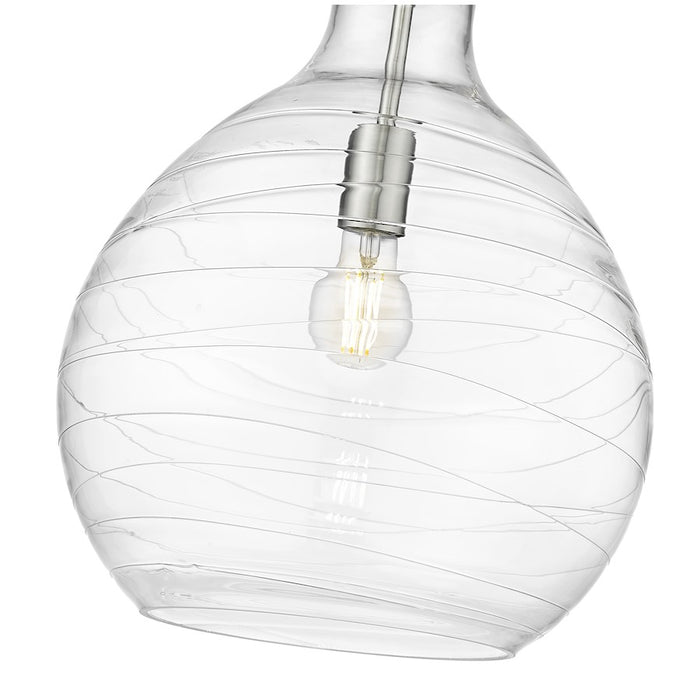 Z-Lite Bon Air 1 Light 13" Pendant, Brushed Nickel/Clear