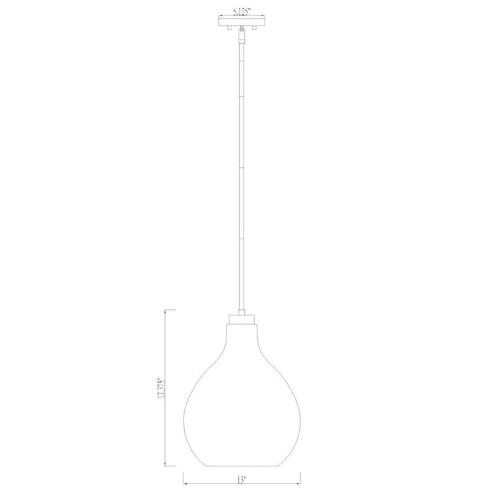 Z-Lite Bon Air 1 Light 13" Pendant, Brushed Nickel/Clear