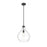 Z-Lite Bon Air 1 Light 13" Pendant, Matte Black/Clear