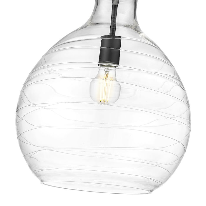 Z-Lite Bon Air 1 Light 13" Pendant, Matte Black/Clear