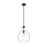 Z-Lite Bon Air 1 Light 13" Pendant, Matte Black/Clear