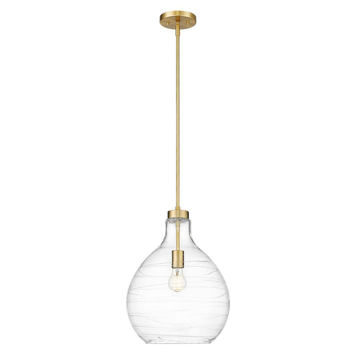 Z-Lite Bon Air 1 Light 13" Pendant, Modern Gold/Clear - 496P13-MGLD