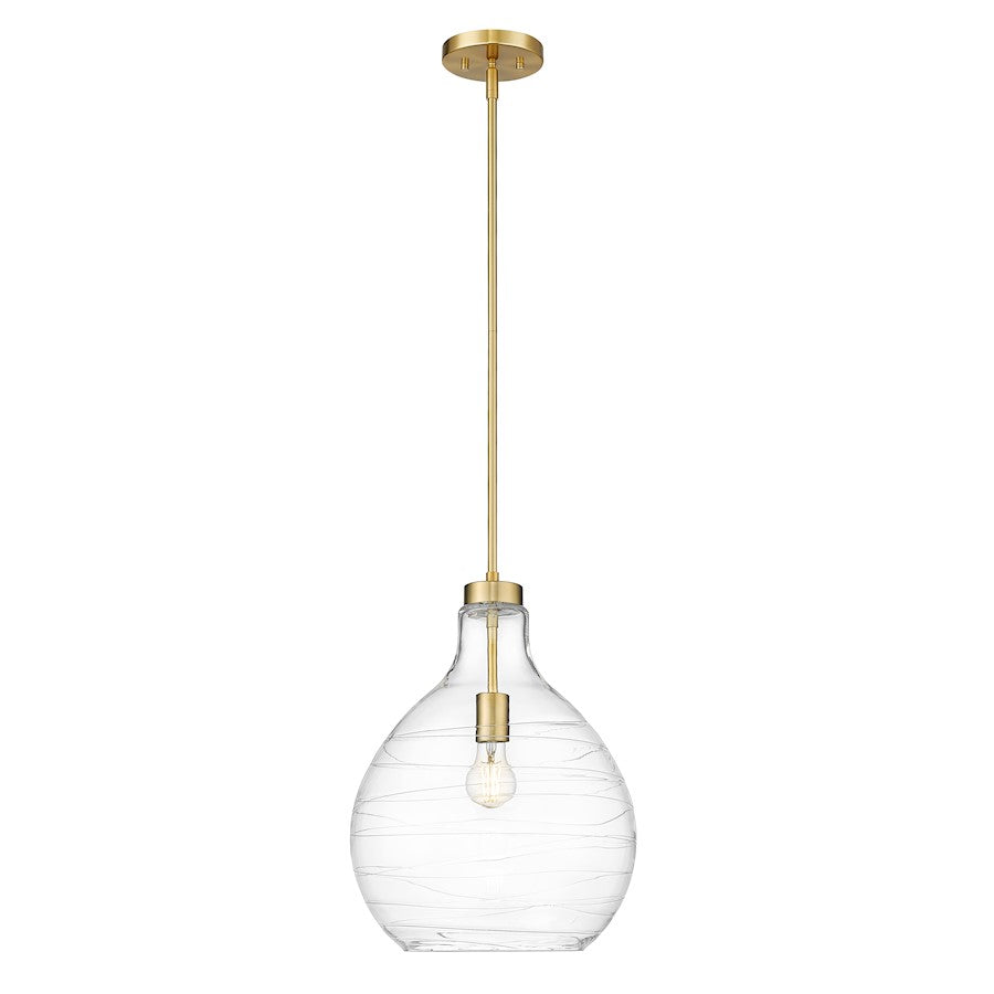 Z-Lite Bon Air 1 Light 13" Pendant, Modern Gold/Clear - 496P13-MGLD