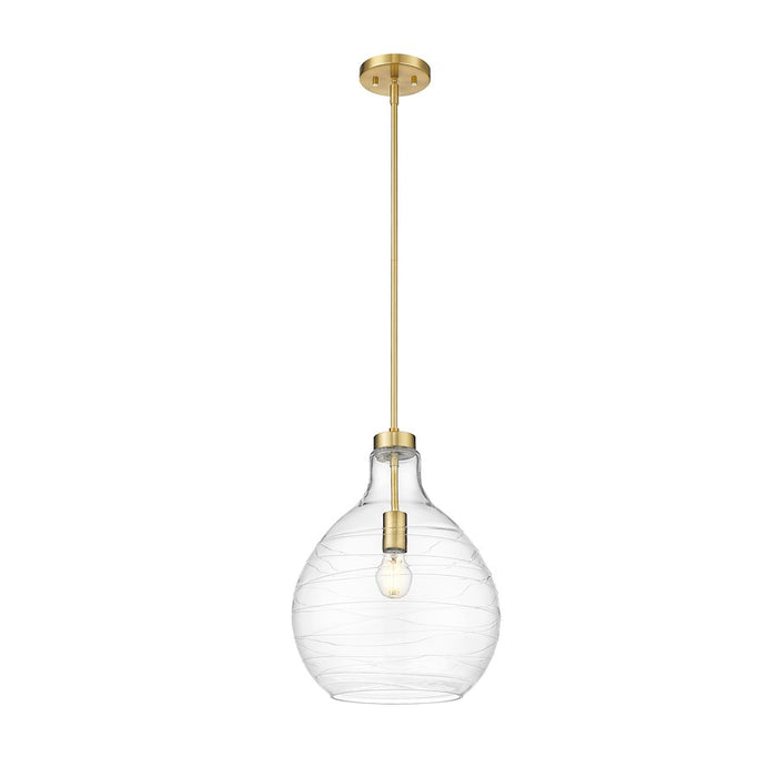 Z-Lite Bon Air 1 Light 13" Pendant, Modern Gold/Clear