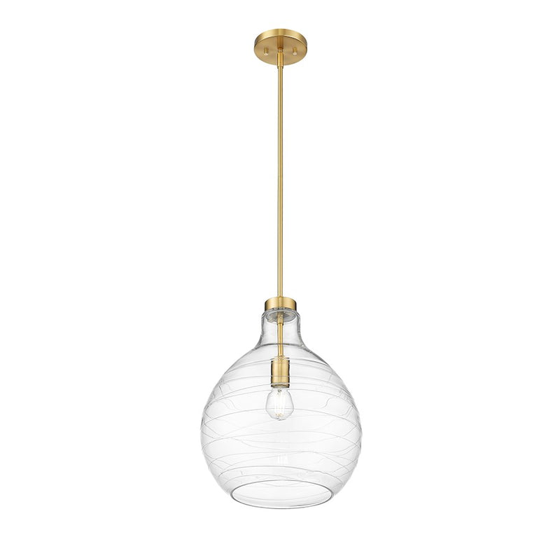 Z-Lite Bon Air 1 Light 13" Pendant, Modern Gold/Clear