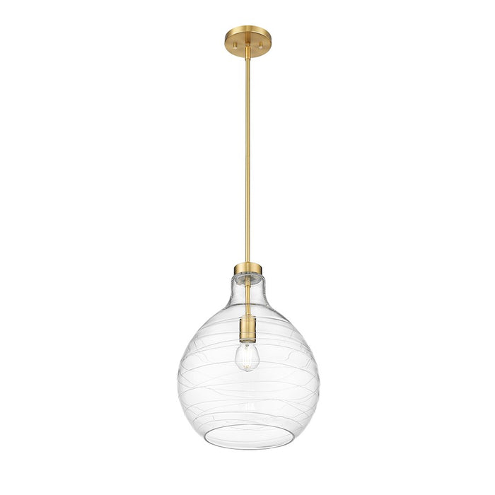 Z-Lite Bon Air 1 Light 13" Pendant, Modern Gold/Clear