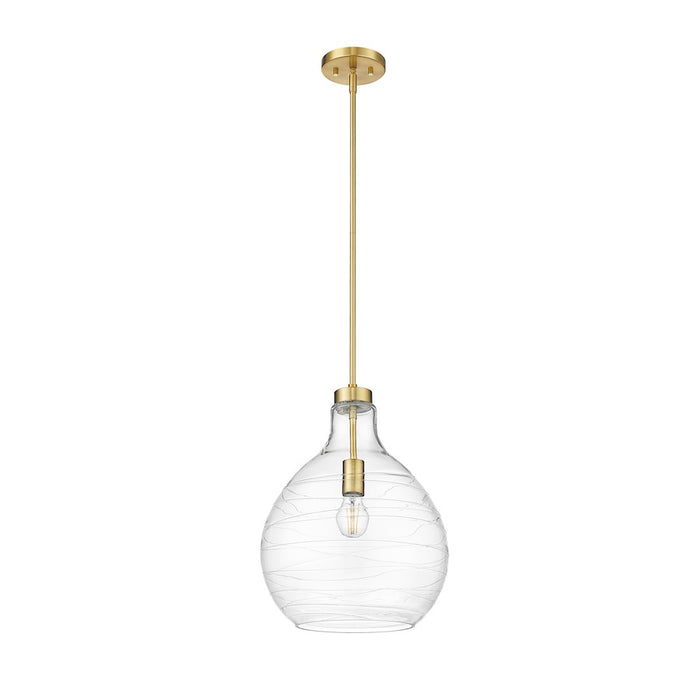 Z-Lite Bon Air 1 Light 13" Pendant, Modern Gold/Clear