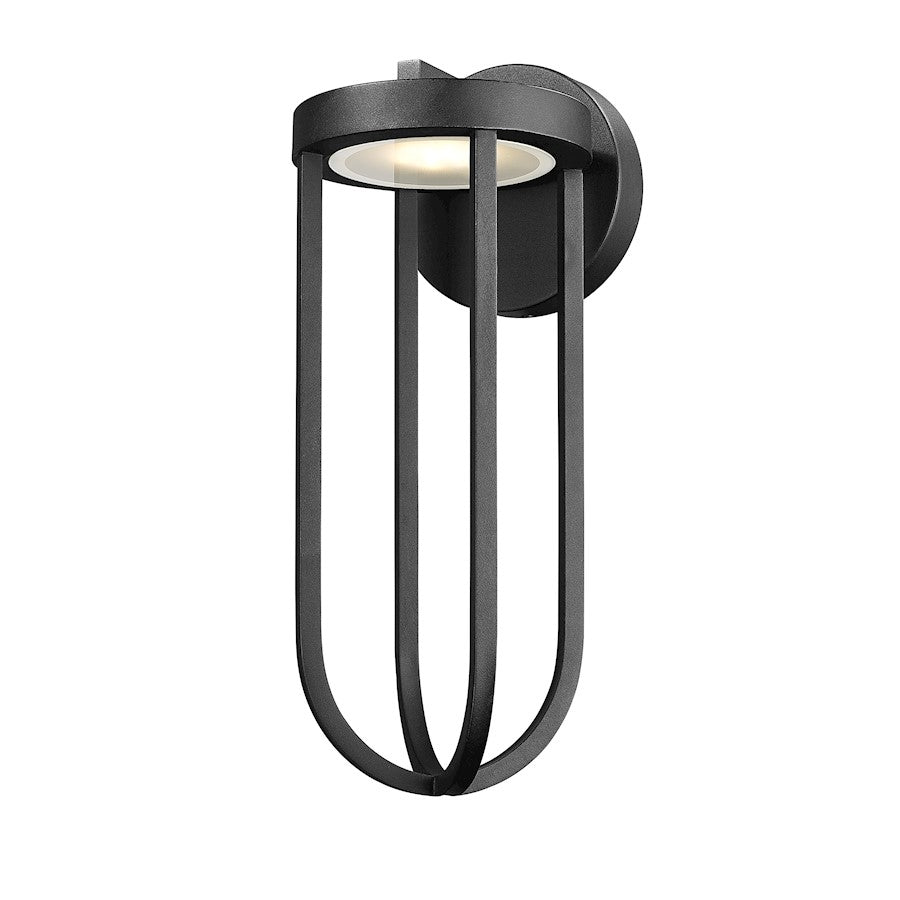 Z-Lite Leland 1 Light 9" Outdoor Wall Light, Sand Blast - 5005M-BK-LED