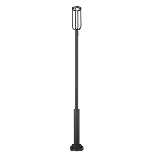 Z-Lite Leland 1 Light 12" Outdoor Post Mount, Sand Blast - 5005PHB-5010P-BK-LED