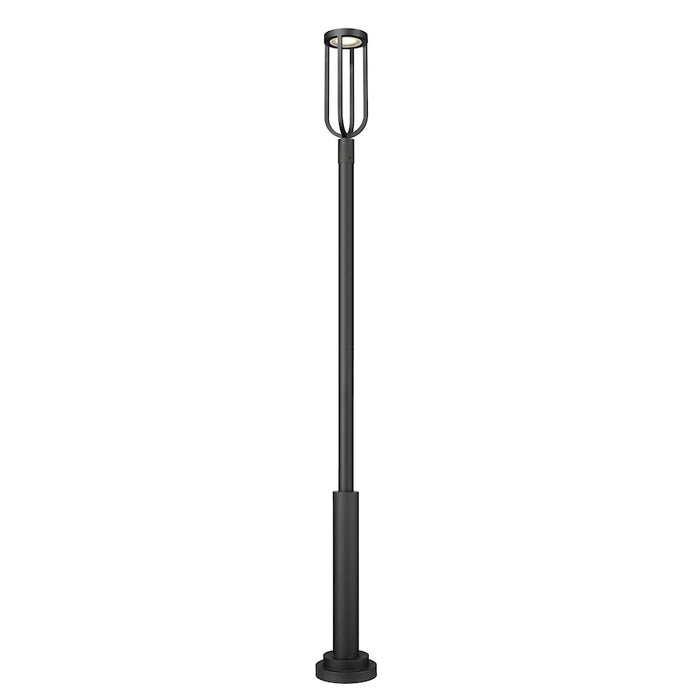 Z-Lite Leland 1 Light 12" Outdoor Post Mount, Sand Blast - 5005PHB-5010P-BK-LED