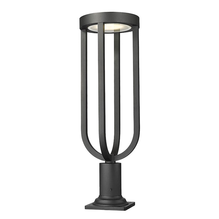 Z-Lite Leland 1 Light 28" Outdoor Pier/Square, Sand Blast - 5005PHB-533PM-BK-LED