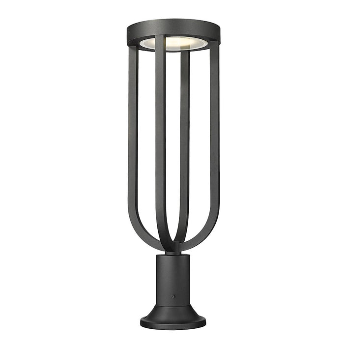 Z-Lite Leland 1 Light 28" Outdoor Pier/Round, Sand Blast - 5005PHB-553PM-BK-LED