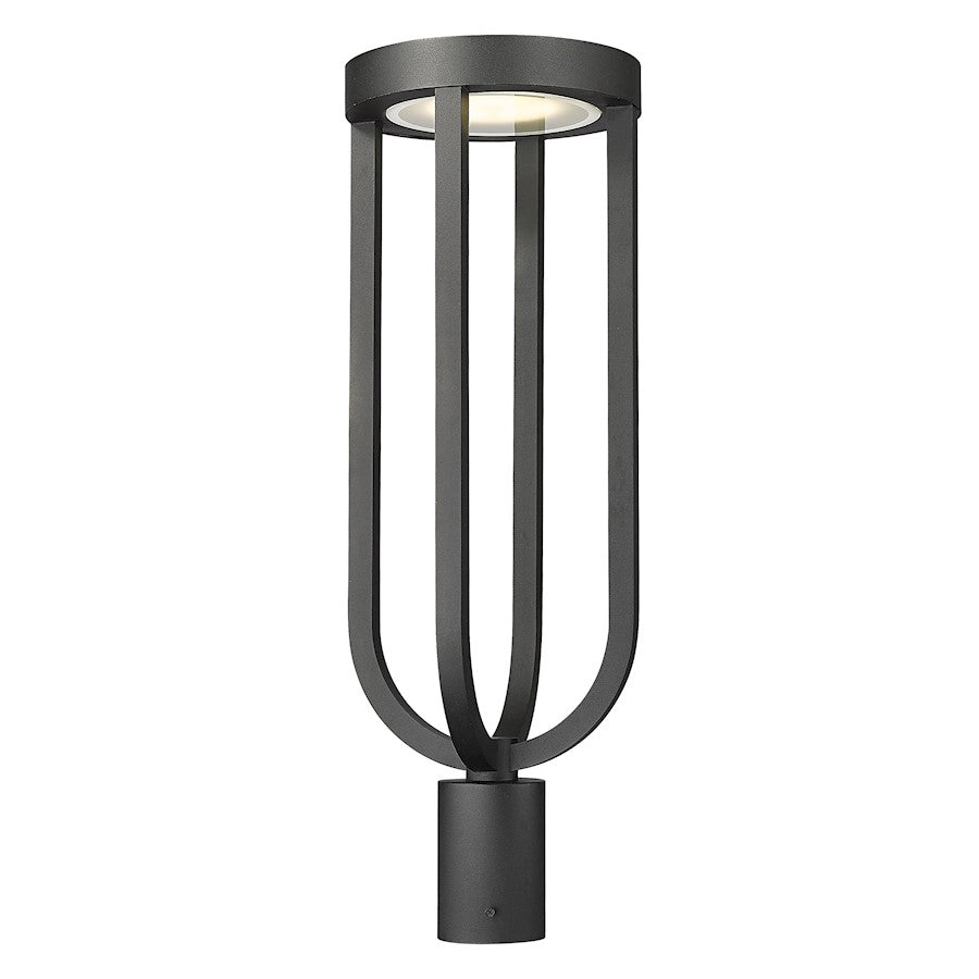 z-lite leland 1 light 9" outdoor post mount fixture, sand blast