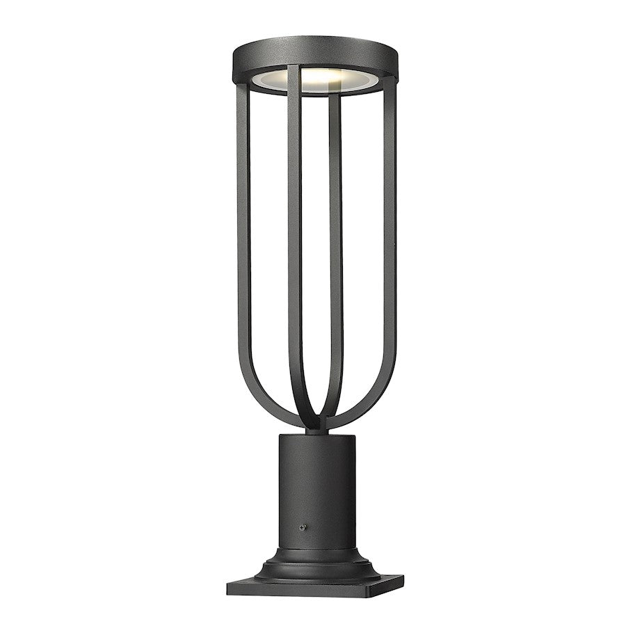 Z-Lite Leland 1 Light 22.75" Outdoor Pier, Sand Blast - 5005PHM-533PM-BK-LED