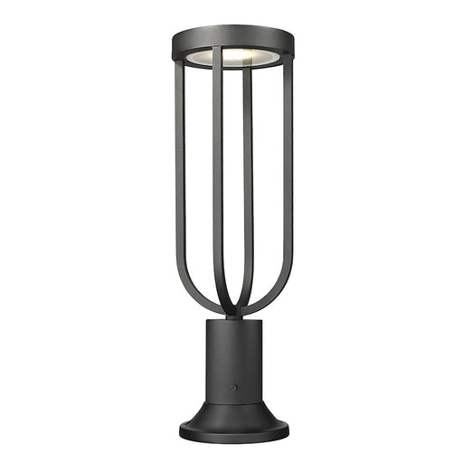 Z-Lite Leland 1 Light 23" Outdoor Pier Mount, Sand Blast - 5005PHM-553PM-BK-LED