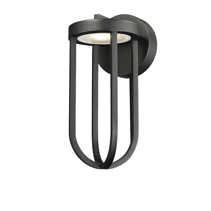 Z-Lite Leland 1 Light 7" Outdoor Wall Light, Sand Blast - 5005S-BK-LED