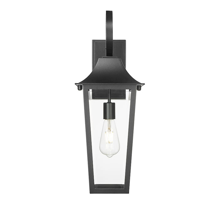 Z-Lite Gannon 1 Light 8" Outdoor Wall Light, Black/Clear Beveled