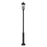 Z-Lite Gannon 3Lt 12" Outdoor Post/Round, Black/Beveled