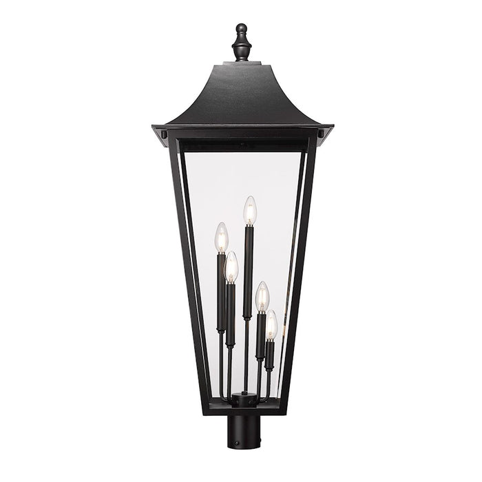 Z-Lite Gannon 5Lt 40" Outdoor Post Mount Fixture, Black/Beveled