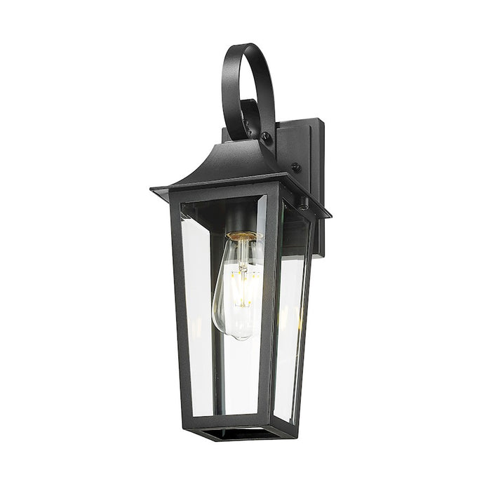 Z-Lite Gannon 1 Light 6" Outdoor Wall Light, Black/Clear Beveled