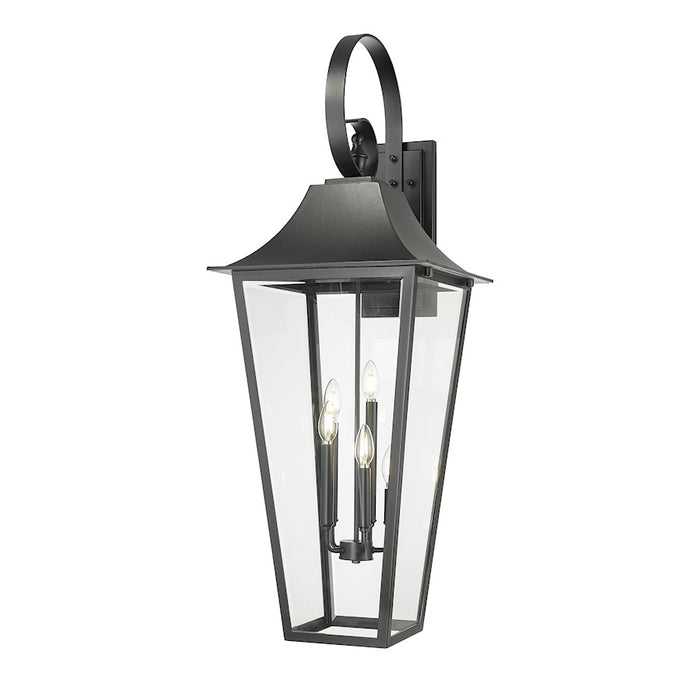 Z-Lite Gannon 5 Light 16" Outdoor Wall Light, Black/Clear Beveled - 5008XXL-BK