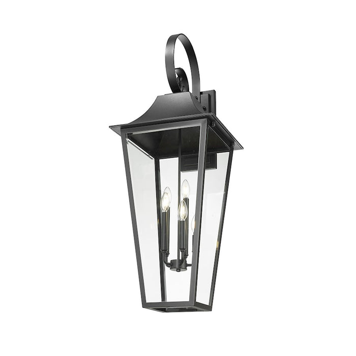 Z-Lite Gannon 5 Light 16" Outdoor Wall Light, Black/Clear Beveled