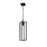 Z-Lite Aura 1Lt 8" Outdoor Chain Ceiling Mount, Black/Clear Ribbed