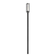 Z-Lite Aura 1Lt 8" Outdoor Post Mount/Round, Black/Ribbed - 5013PHBR-5009P96-BK