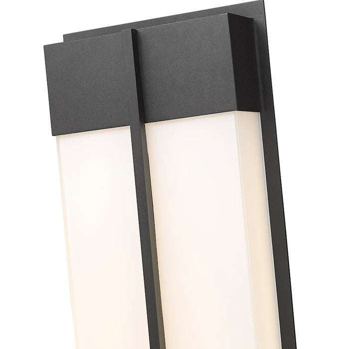 Z-Lite Nyx 2 Light 24" Outdoor Wall Light, Black/Gloss Opal