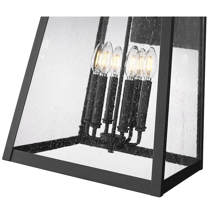 Z-Lite Rainer 6 Light 17.5" Outdoor Wall Light, Black/Clear Seedy