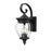 Z-Lite Davina 3 Light 9" Outdoor Wall Light, Black/Clear Ribbed - 5016M-BK