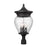 Z-Lite Davina 4Lt 12" Outdoor Post Mount Fixture, Black/Ribbed - 5016PHBR-BK