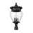 Z-Lite Davina 4Lt 12" Outdoor Post Mount Fixture, Black/Ribbed