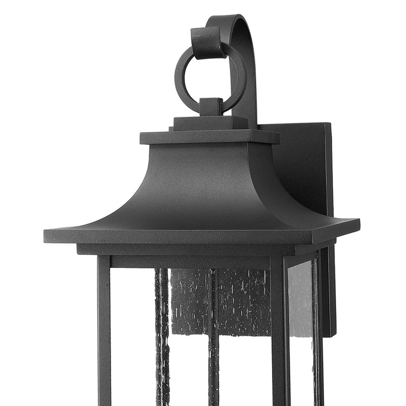Z-Lite Tiberius 4 Light 10.5" Outdoor Wall Light, Black/Clear Seedy