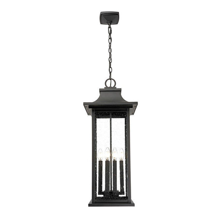 Z-Lite Tiberius 6 Light 12" Outdoor Chain Mount Ceiling, Black/Seed