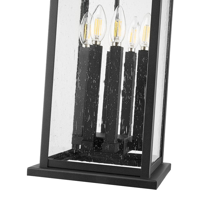 Z-Lite Tiberius 6 Light 12" Outdoor Chain Mount Ceiling, Black/Seed
