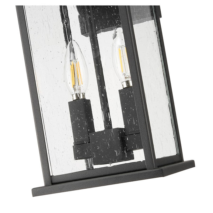 Z-Lite Tiberius 2 Light 8.75" Outdoor Wall Light, Black/Clear Seedy