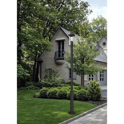 Z-Lite Tiberius 4Lt 12" Outdoor Post Mount, Black/Seed