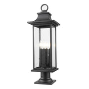 Z-Lite Tiberius 4Lt 27" Outdoor Pier Mount/Round, Black/Seed - 5017PHBR-533PM-BK