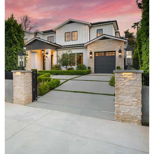 Z-Lite Tiberius 4Lt 27" Outdoor Pier Mount/Round, Black/Seed