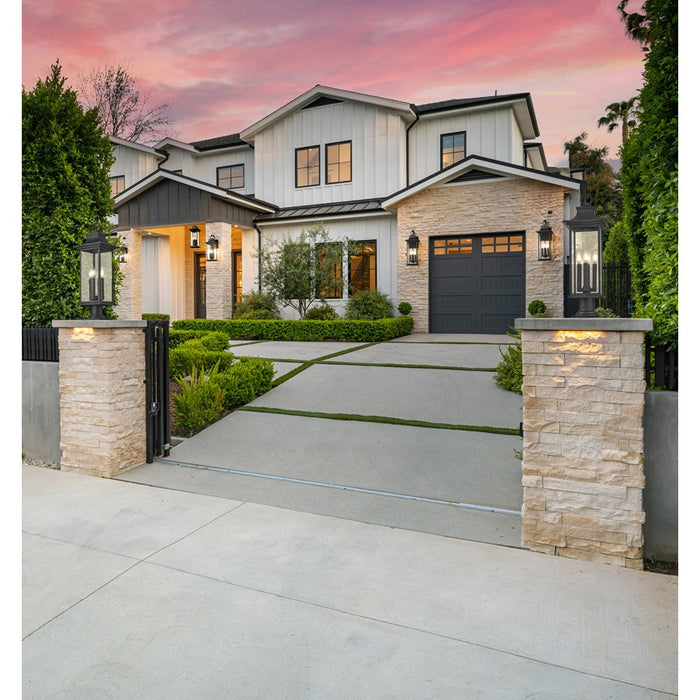 Z-Lite Tiberius 4Lt 27" Outdoor Pier Mount/Round, Black/Seed