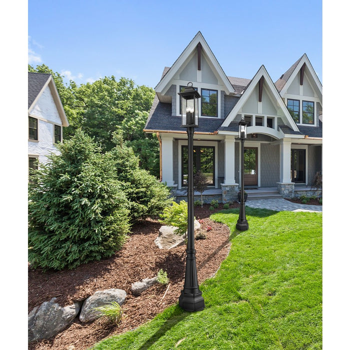 Z-Lite Tiberius 4Lt 14.25" Outdoor Post Mount, Black/Seed