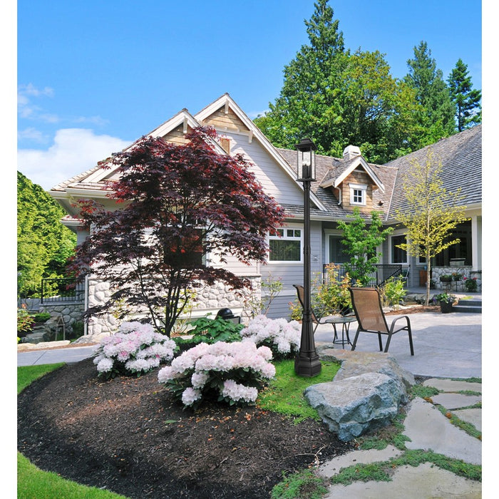 Z-Lite Tiberius 4Lt 14.25" Outdoor Post Mount, Black/Seed