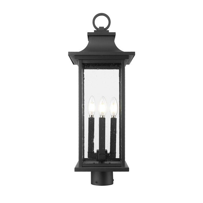Z-Lite Tiberius 4Lt 25" Outdoor Post Mount/Round, Black/Seed